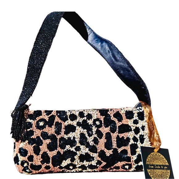 Viral Beaded Leopard Shoulder Bag – Glam Statement Purse - Picture 1 of 12